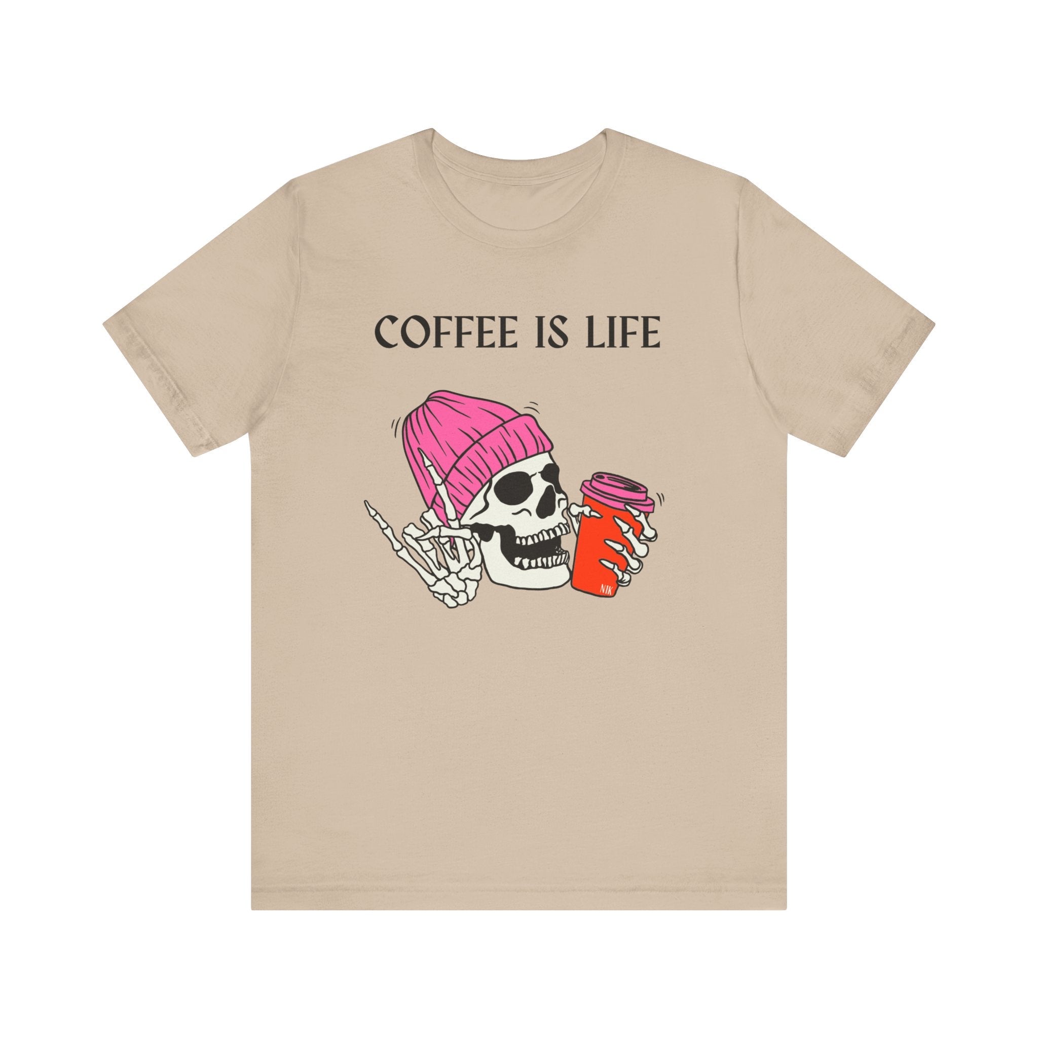 Skeleton Coffee Is Life Unisex Jersey Short Sleeve Tee